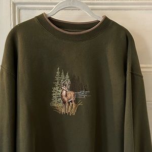 Vintage Embroidered Deer Crewneck